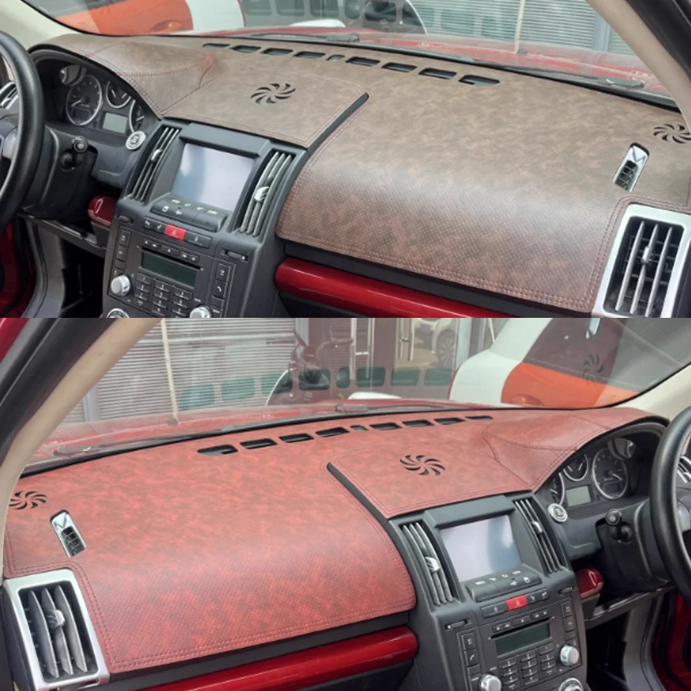 Leather Dashmat Dashboard Cover Pad Dash Mat For Land Rover LR2 Freelander 2 2007- 2013 Car Accessories Atuo Anti-slip Interior