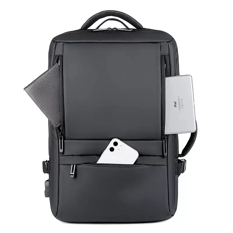 Mens Business Carry On Travel Backpack Flight Approved 40L Expandable Water Resistant 16" Laptop Backpack USB Charging Port