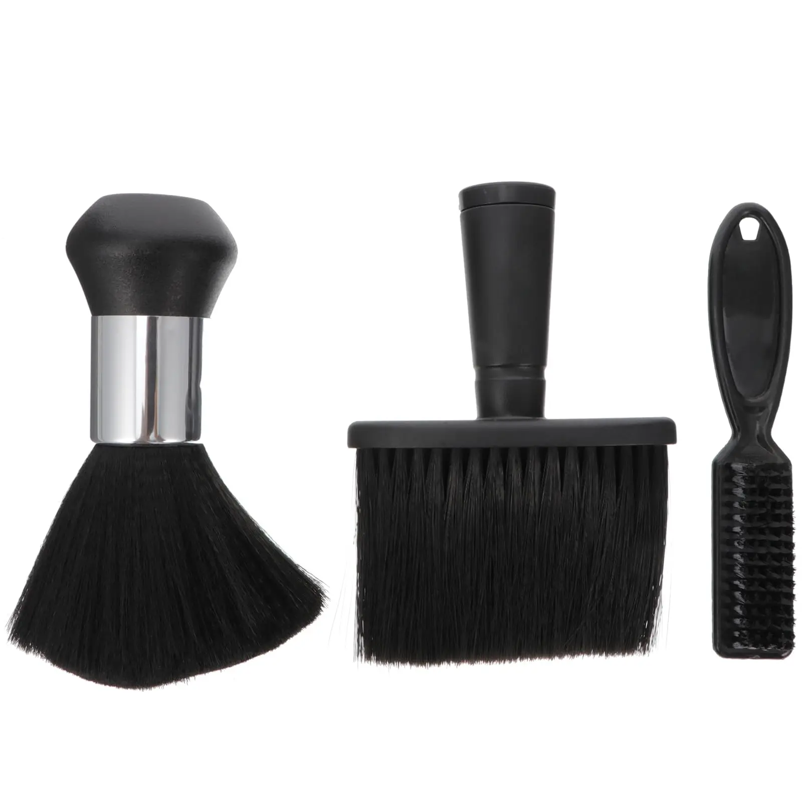 3Pcs Soft Barber Brush Neck Duster, Hair Cleaning Powder Brush Broken Hair Removal Tool for Salon Barbers Stylists