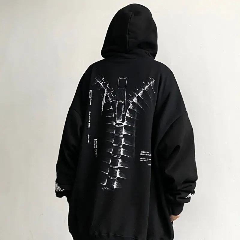 Lose Pullover Hoodies Baggy Sweatshirts für Frauen lange Kapuze weibliche Kleidung Grafik Ärmel E Sweat-Shirt Y2k Vintage M Tops