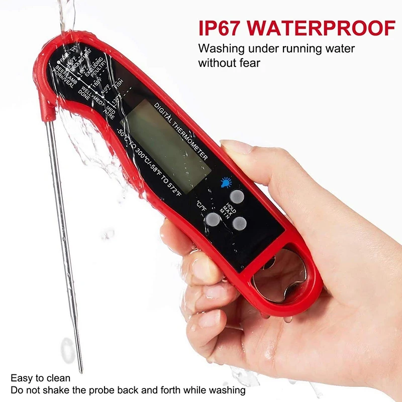 A25F-Kitchen Digital Food Thermometer Instant Read Meat Thermometer Probe For Cooking, BBQ, Grill And Oil Deep Fry