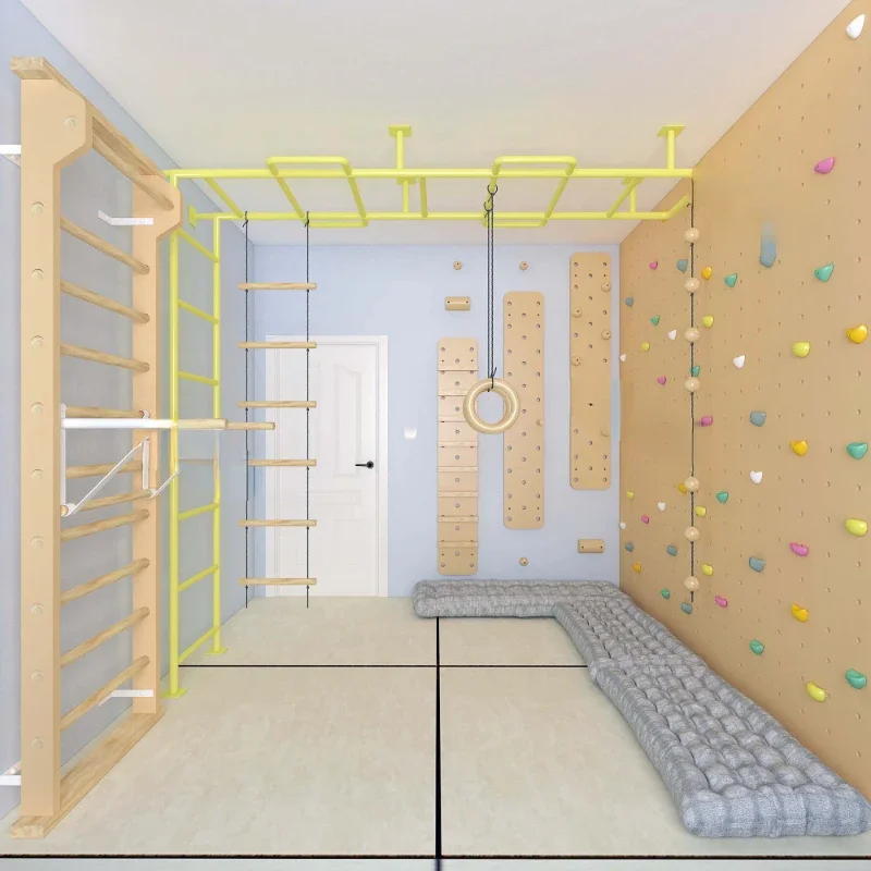 Imagem -04 - Madeira Parede Escalada Equipamento Físico Treinamento Fitness para Crianças de