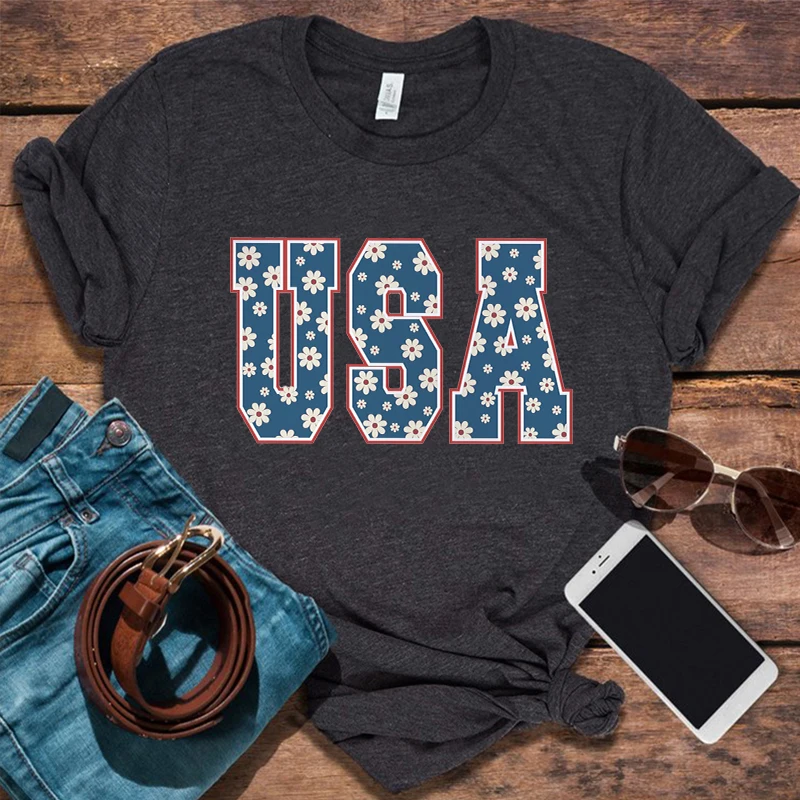 

USA T Shirts Retro America Aesthetic Clothes 4th of July Tops Gothic 4th of July Patriotic Shirt Aesthetic Tee