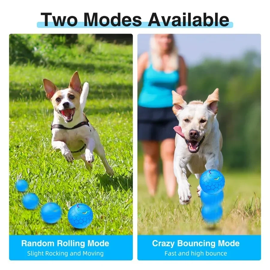 

Pet Dog Toy Ball Smart Interactive Rechargeable Automatic Jumping Rolling Moving Ball with 2 Modes Motion Activated Dog Cat Toys