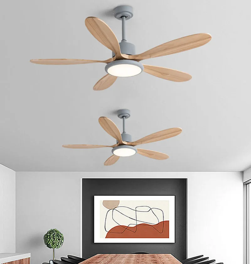 Modern Classic Ceiling Fan with Remote Control Farmhouse Modern 3 Wooden Blades Ceiling Fan Noise-Free Home Ceiling Fan 52 inch