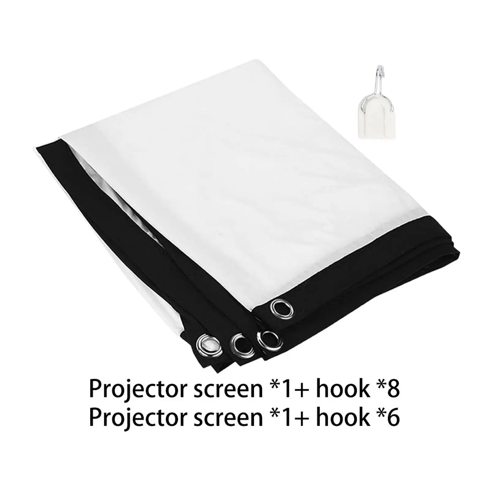 16:9 Projector Screen Projection Curtain White 3D Film Portable Projector Screen Curtain for Conferences Movies Party