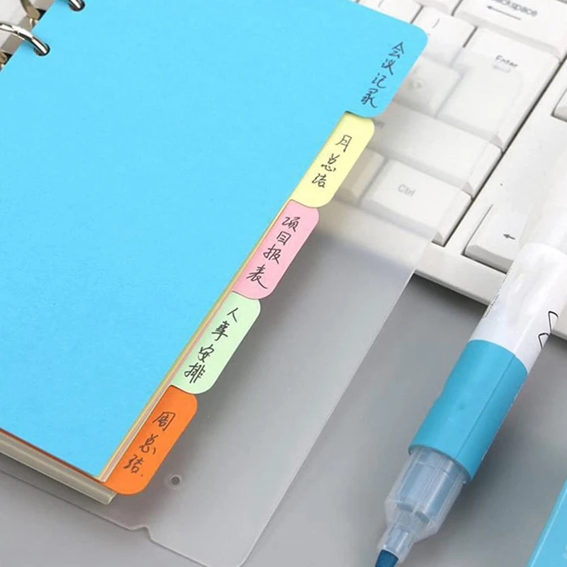 30Pcs 6 Ring Binder Dividers With 4 Tabs Paper Divider Category Page Indexing Cards Loose Leaf Binders