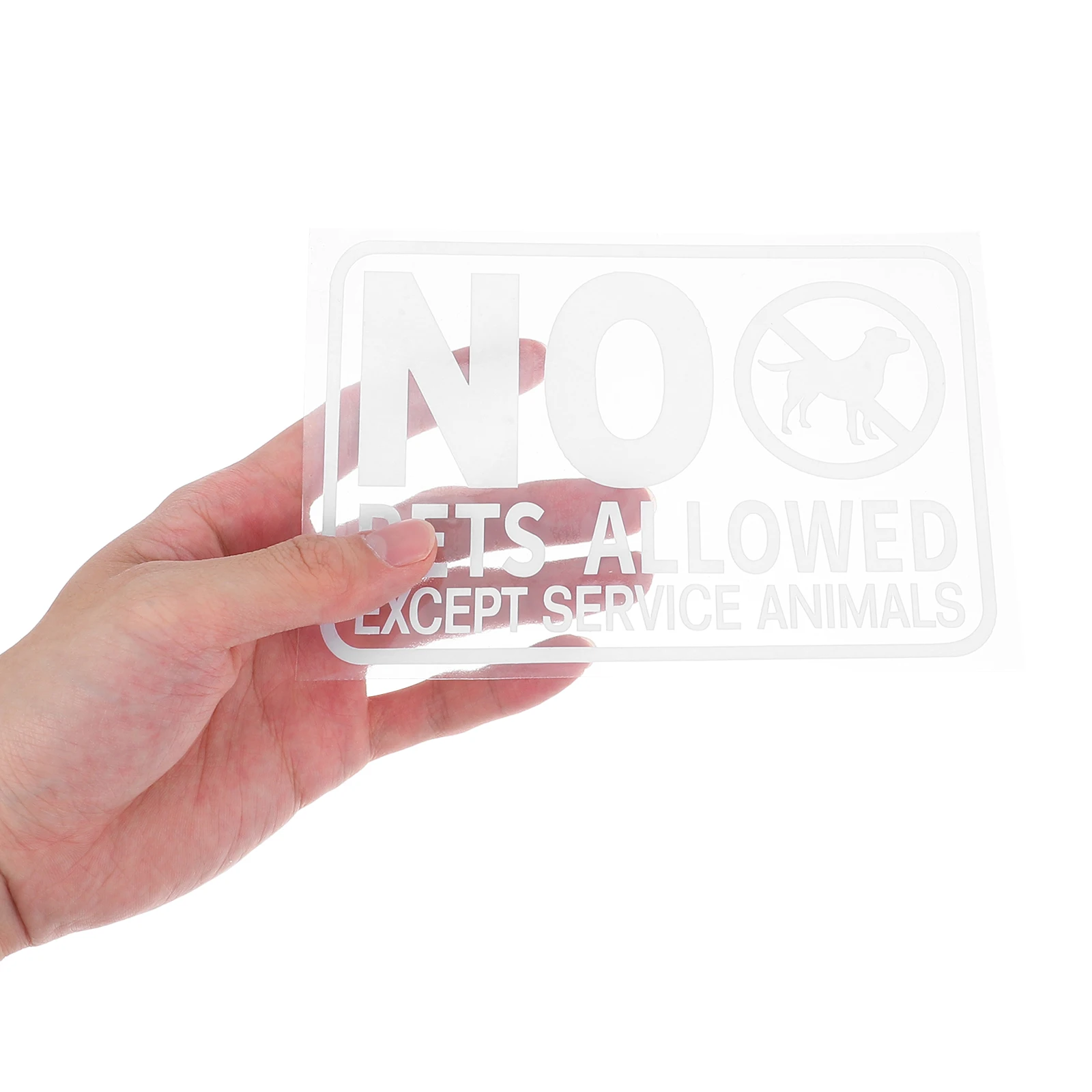 

2pcs Door Stickers Bold Prints Clear Text Removable Glue Weather Resistant Pvc Store Signs Pet Restriction Signs