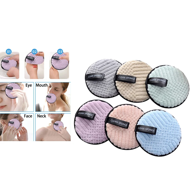 Microfiber Make Up Remover Pads Toalha de rosto reutilizável Algodão lavável Toalhetes Pano Puff de limpeza Ferramenta de cuidados com a pele 1pc