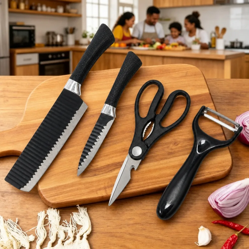 1,4pcs Kitchen Knife Set, Sharp Kitchen Tools, Knives. Can Be Used in Dishwasher,Can Be Used for a Long Time, Not Easy to Damage