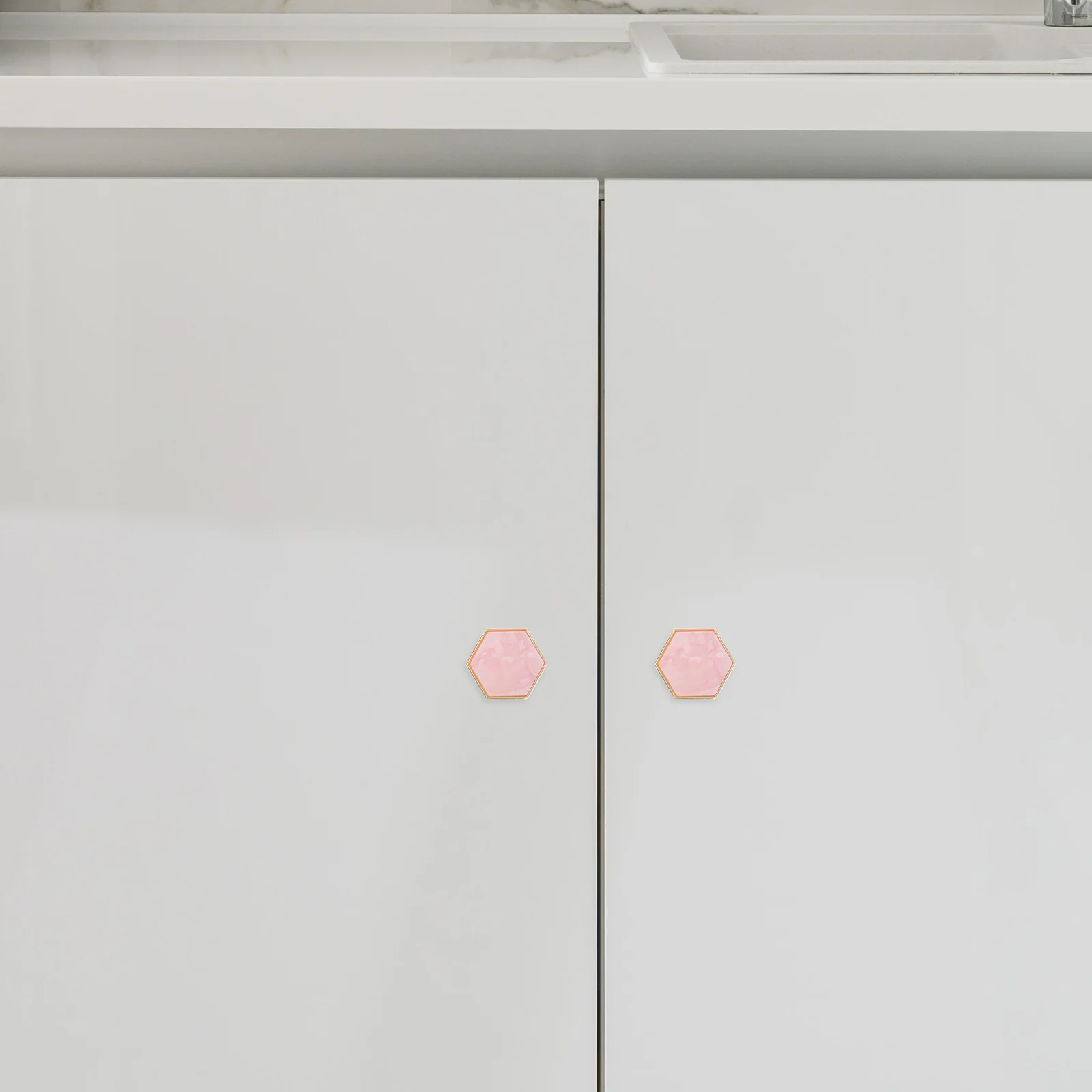 

4Pcs Yellow Brass Cabinet Knobs Vintage Hexagon Zinc Alloy Handles for Dressers Drawers Cupboards Wardrobes Cabinet Knob