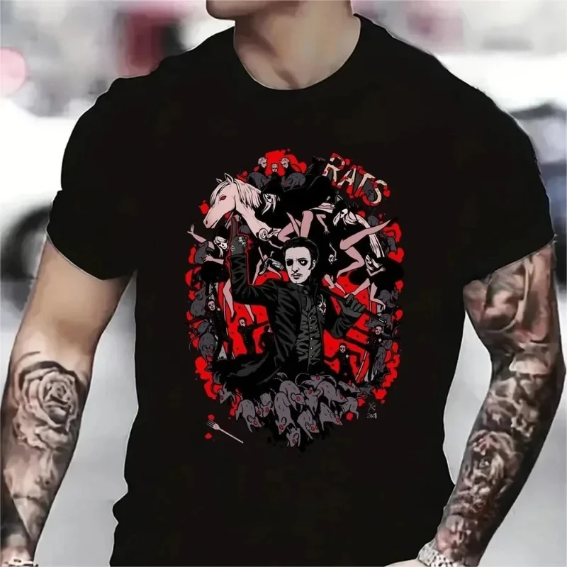 Men'S Women'S Short Sleeve Loose Ventilate T-Shirt Gothic Style Rock Tshirt Summer Streetwear Ghost Heavy Metal Band T Shirt