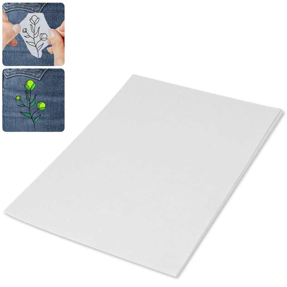 Stabilisateur De Broderie Auto-Adhésif 7 Feuilles A4 - Papier Soluble Dans L'Eau Pour Broderie Machine Et Main