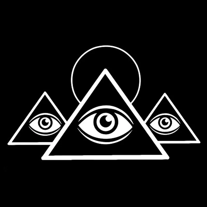 Car Sticker Pyramid Freemasonry Eyes Auto Accessories PVC Sticker Decal Creative Waterproof Sunscreen Black/White,20cm*12cm