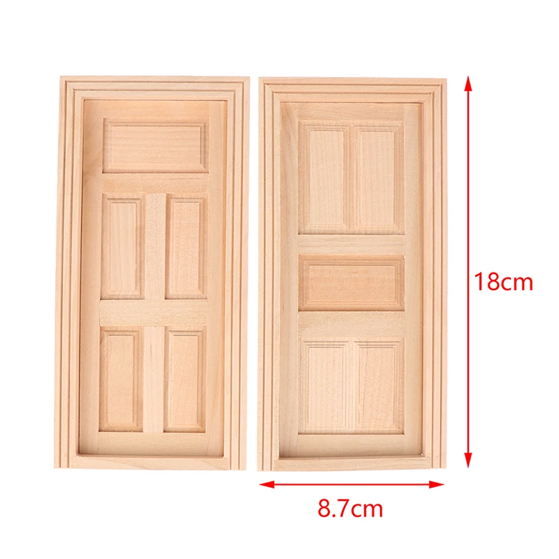 1/12 Scale Dollhouse Miniature 6 Panel Interior Wooden Door Frame DIY Plain Embryo Material Furniture Doll House Accessories