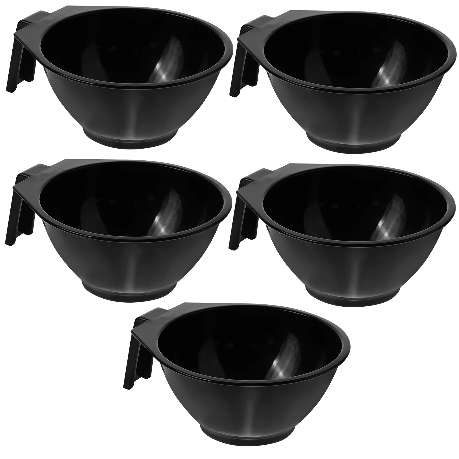 

5pcs Hair Mixing Bowl Black with Handle Salon Use DIY Oiling Tinting Plastic Spa Diy Hair Dye Bowl Portable