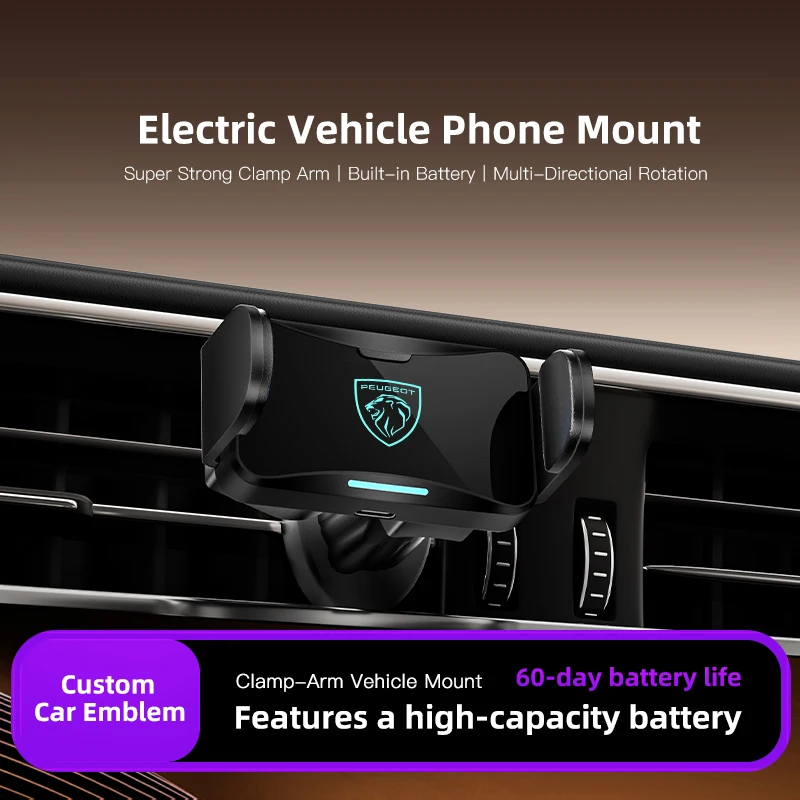 Soporte de Carga para Teléfono con Montaje en Rejilla de Ventilación, Accesorios para Coche Peugeot 208 308 206 307 207 3008 407 508 2008 5008 301 406 408 607 4008
