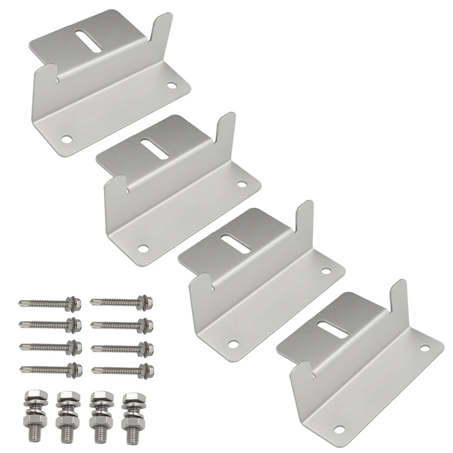 4pcs/set Solar Panel Mounting Aluminum Brackets for RVs Trailers Boats Wall Off Gird Roof Mount