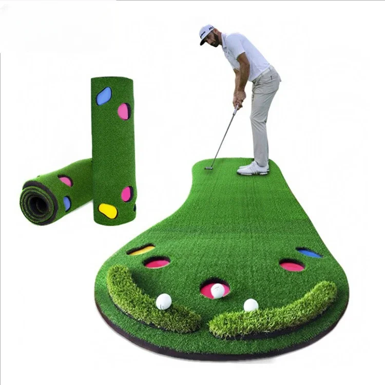 

Indoor Golf Lawn Practice Blanket Putting Green Mat Training Trainer Rollable