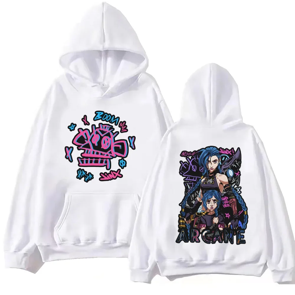 Hot Anime Arcane Hoodie Harajuku Hip Hop Pullover Tops Sweatshirt Fans Gift Sweatshirt Harajuku Anime Hoodie