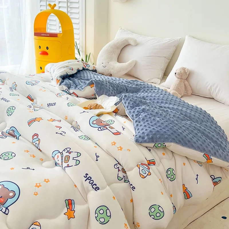 

Cartoon Children's Summer Ice Cooling Blankets Breathable Smooth Air Condition Comforter Lightweight Summer Thin Quilt Bedspread