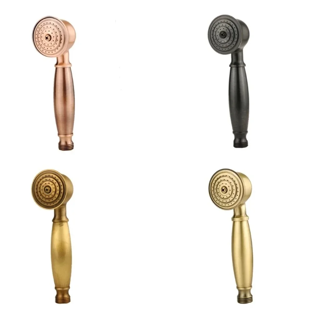 

Ручная насадка для душа для ванной комнаты, латунь 17,5x5 см, хромированная круглая съемная винтажная античная черная, красная бронза