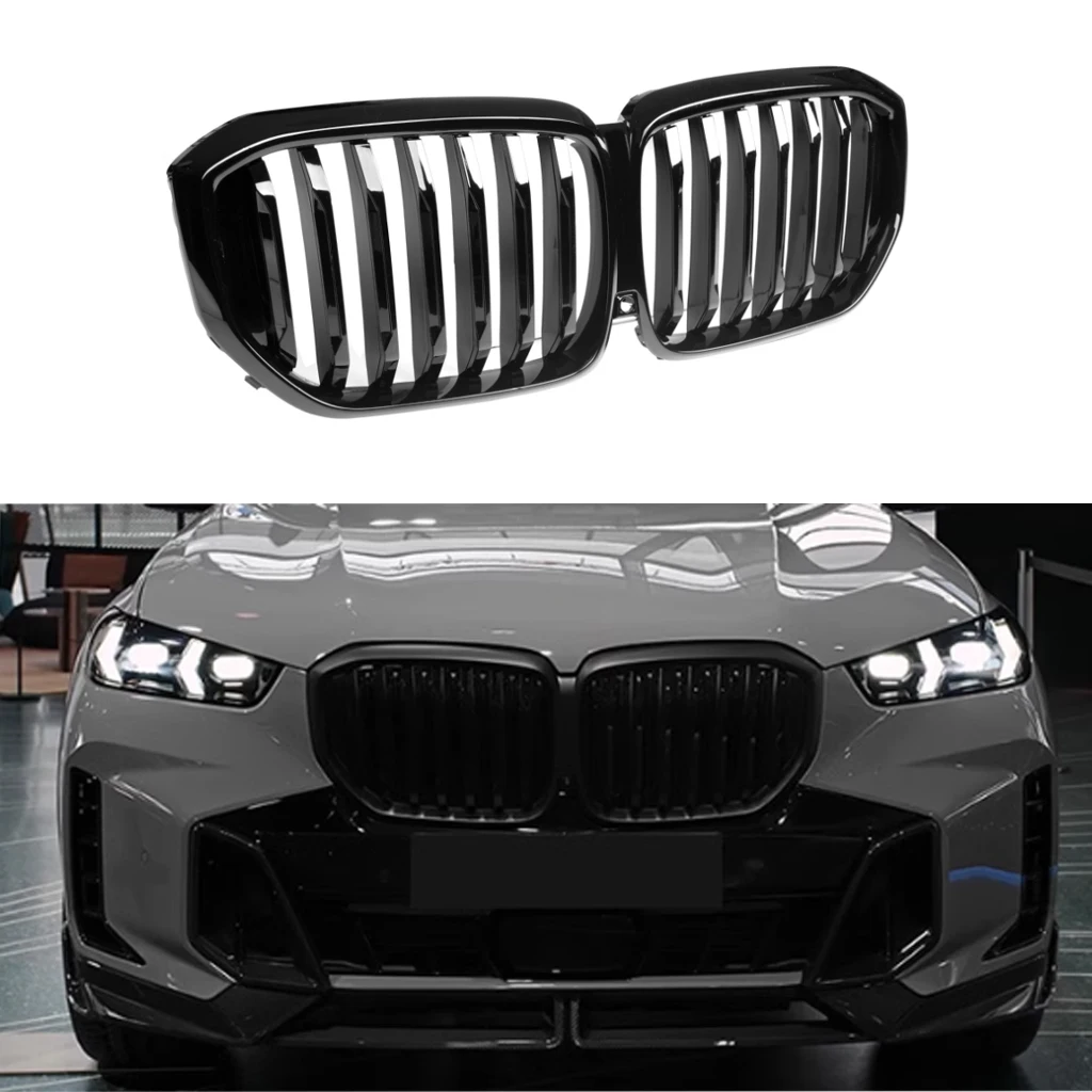 

Car Accessories Front Kidney Bumper Grill Facelift For BMW G05 LCI X5 2023 2024 Gloss Black Grille With Camera Hole