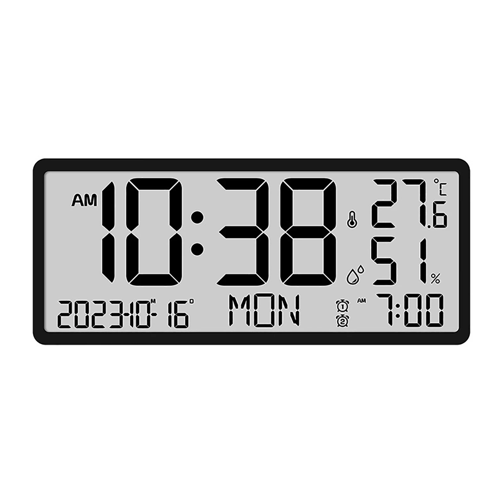 LED Alarm Clocks Large Digital Wall Clocks with Temperature Humidity Show Electronic Table Clock for Living Room Bedroom Office