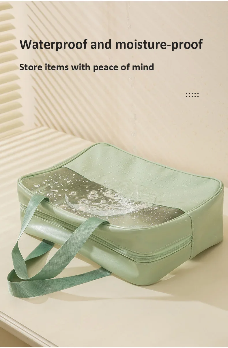 Kulturtasche für Damen und Herren, durchscheinender, wasserdichter Kosmetik-Reise-Organizer für Accessoires und Toilettenartikel – Detail 6