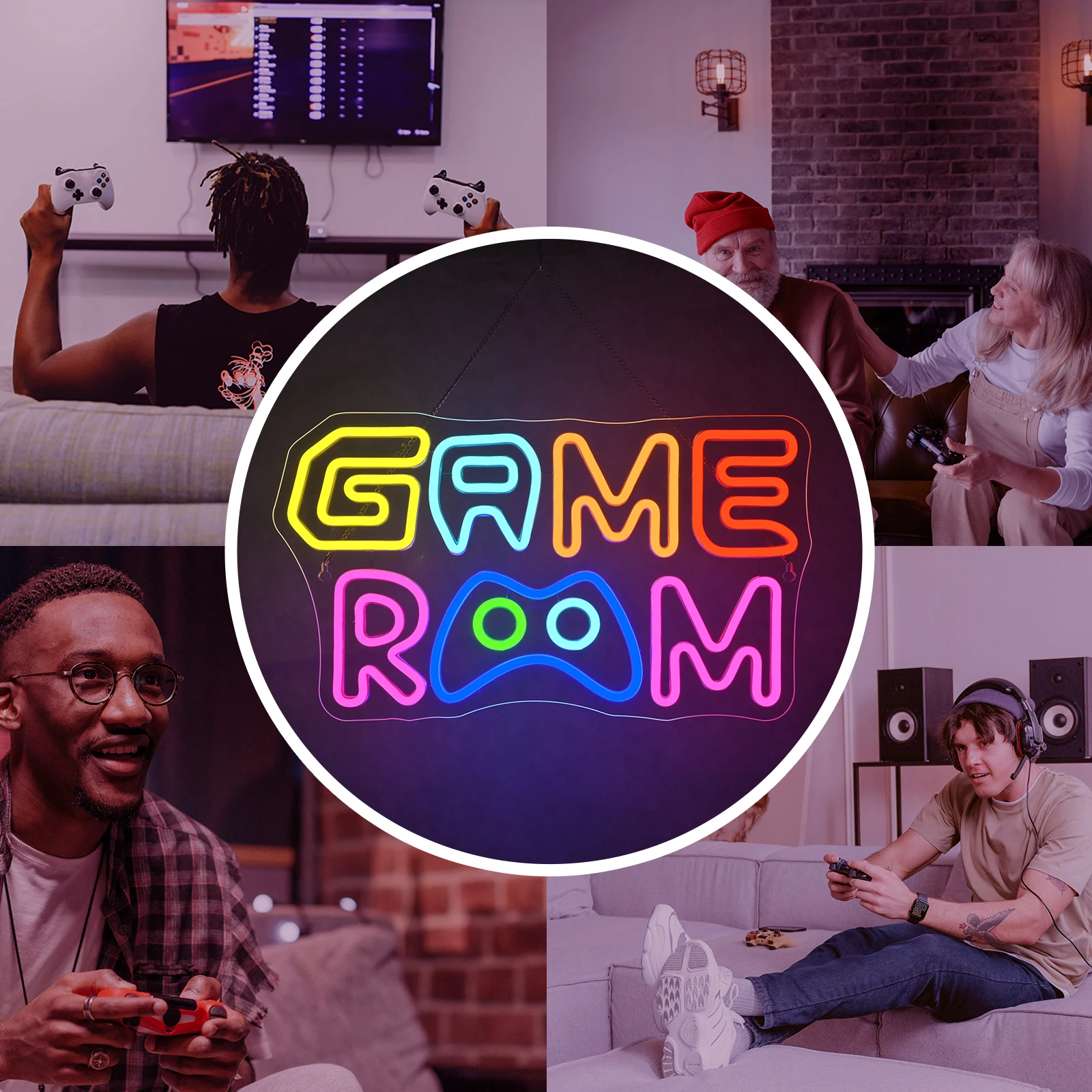 

Game Room Neon Sign Colorful LED Neon Sign for Gamer Wall Decor Gaming Neon Light Sign for Teen Bedroom Gamer Gifts for Boys