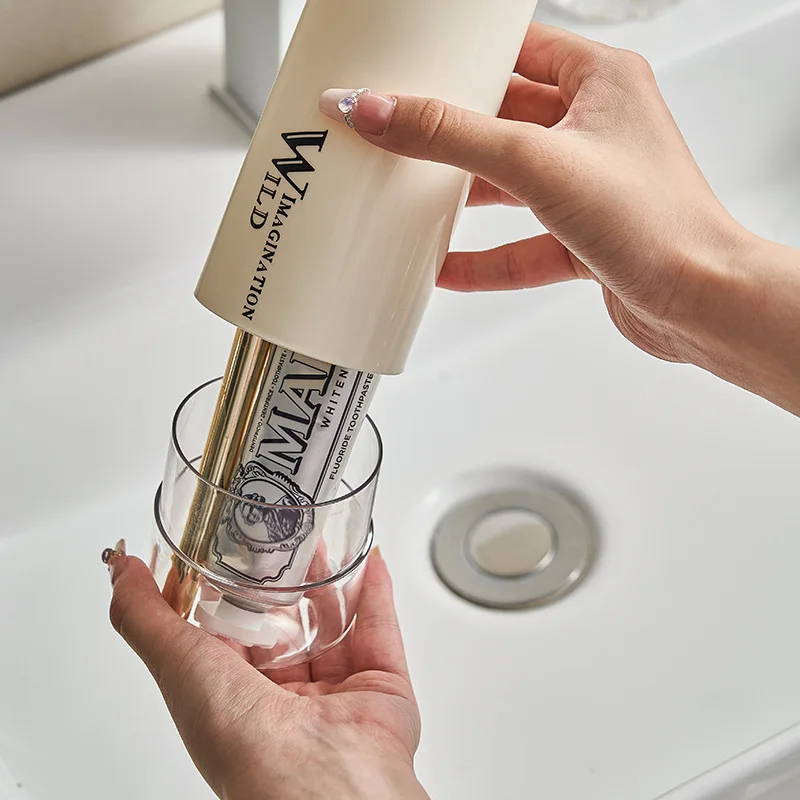 Portable high-value mouthwash cup toothpaste storage box