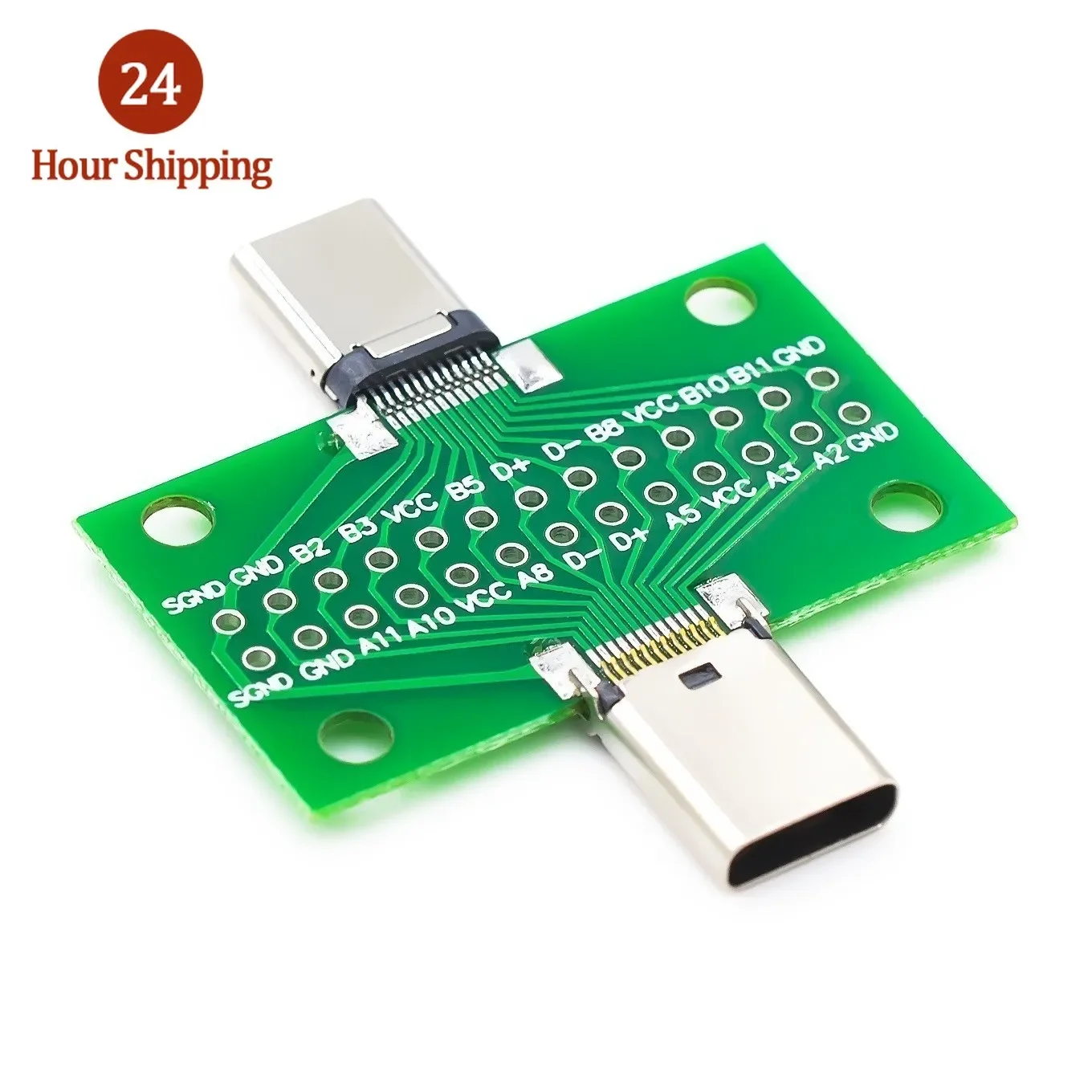 Type-C Male to Female USB 3.1 Test PCB Board Adapter Type C 24P 2.54mm Connector Socket For Data Line Wire Cable Transfer