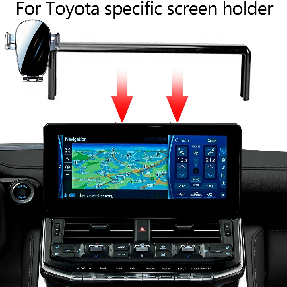 For Toyota Land Cruiser LC300 2022 2023 2024 Car Phone Holder Mount Navigation Screen Fixed Clip Clamp Stand Car Accessories LHD