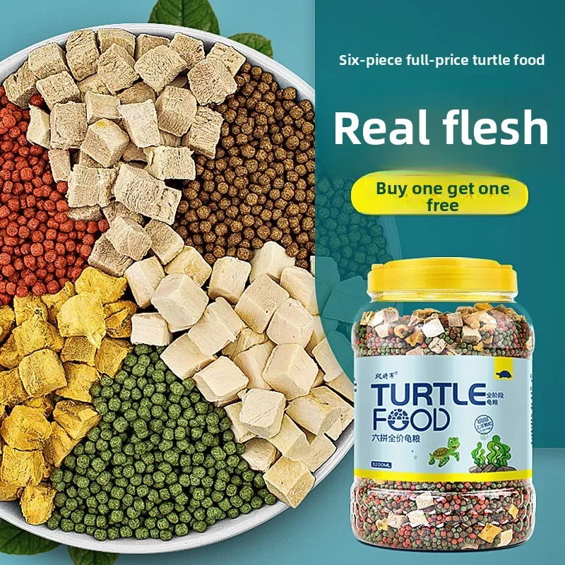 

GEN CLIMB Meaty Turtle Food Bites - Freeze-Dried High Protein Shrimp & Meat Pellets for Hatchlings, Snappers & Aquatic Turtles