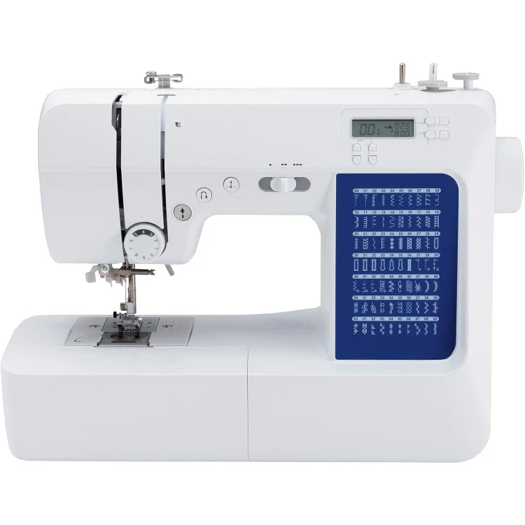 Computerized Sewing and Quilting Machine, 70 Built-in Stitches, LCD Display, Wide Table, 10 Included Feet, White