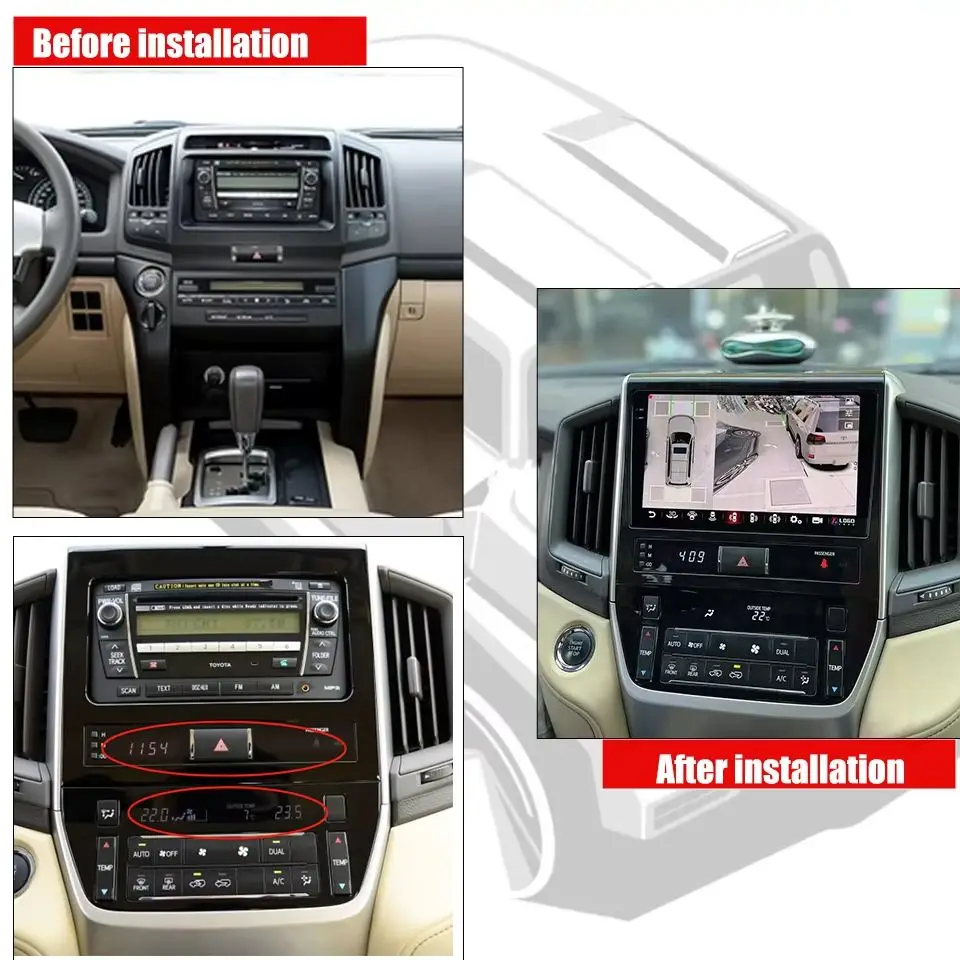 N'CarPlay Android For Toyota Land Cruiser 200 LC200 2016-2020 Car GPS Navi Multimedia Radio Screen Head Unit Player Auto WIFI 4G