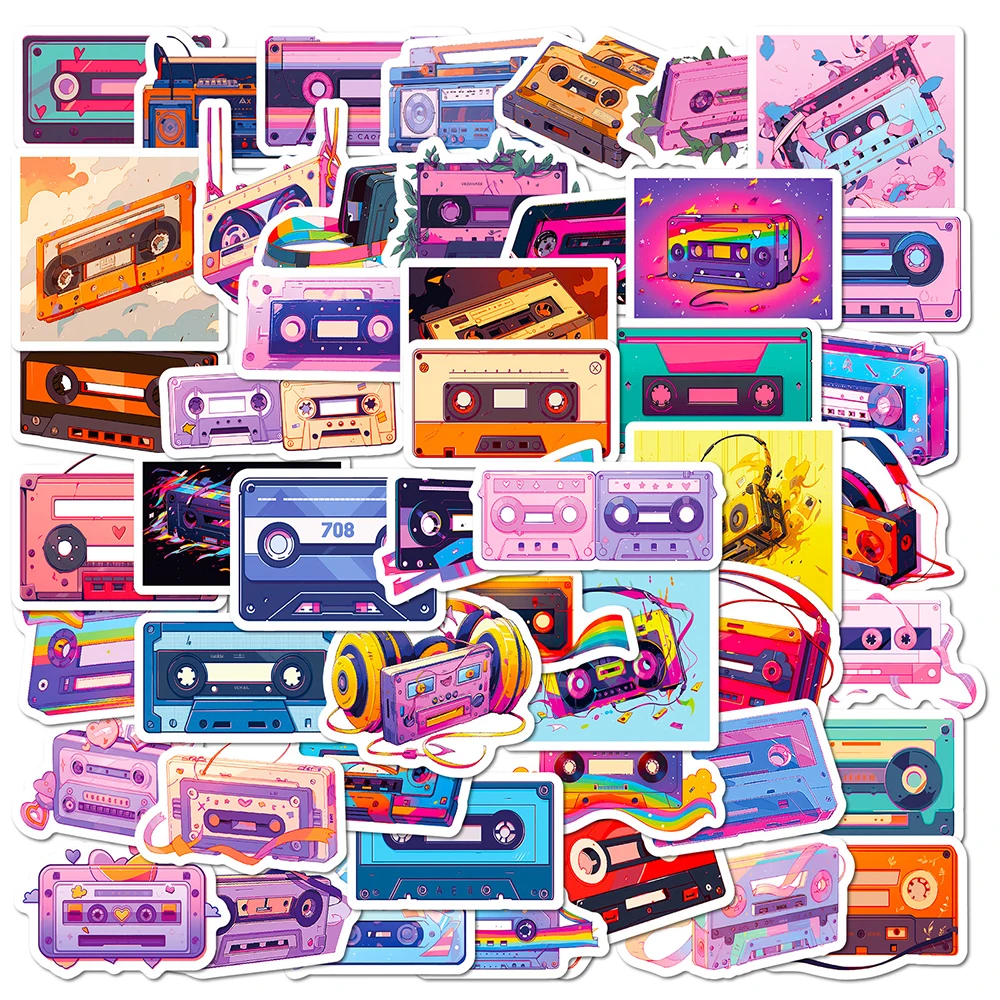 10/30/50pcs Cartoon Magnetic Tape Aesthetic Stickers Cute Decals DIY Laptop Phone Notebook Suitcase Decoration Sticker Kids Toys