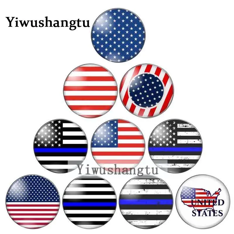 New fashion American star line 8mm/10mm/12mm/18mm/20mm/25mm Round photo glass cabochon demo flat back Making findings ZB0543