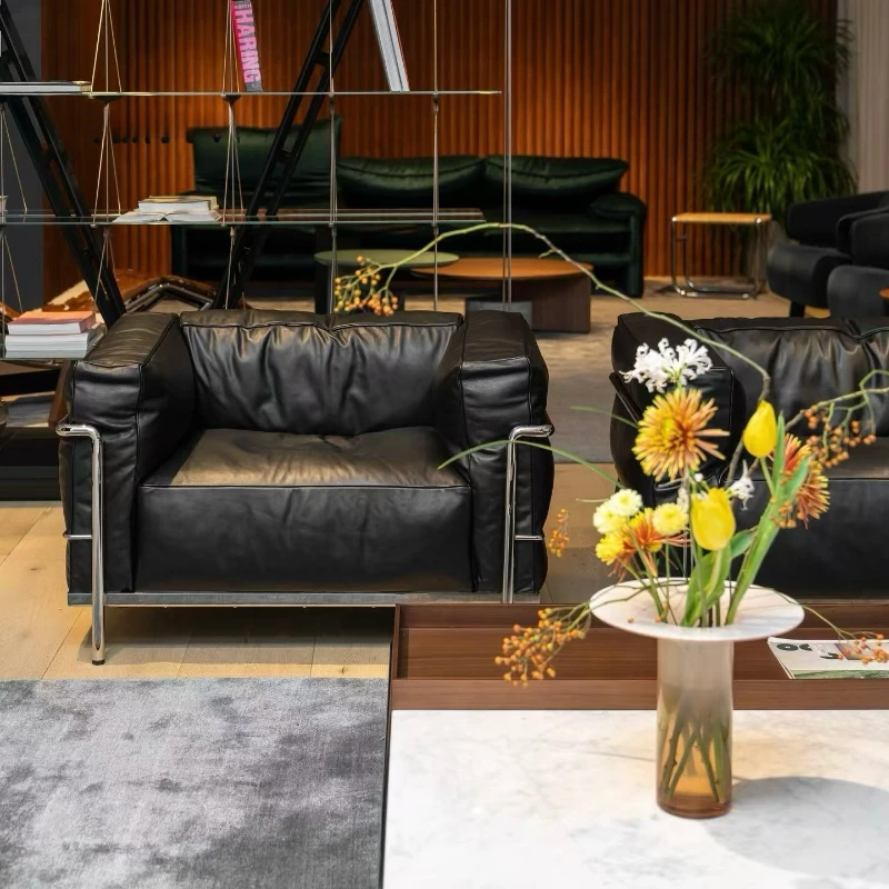 โซฟาหนังสีดำสุดหรู ดีไซน์อิตาล - Home Improvement And Services บทวิจารณ์และราคา