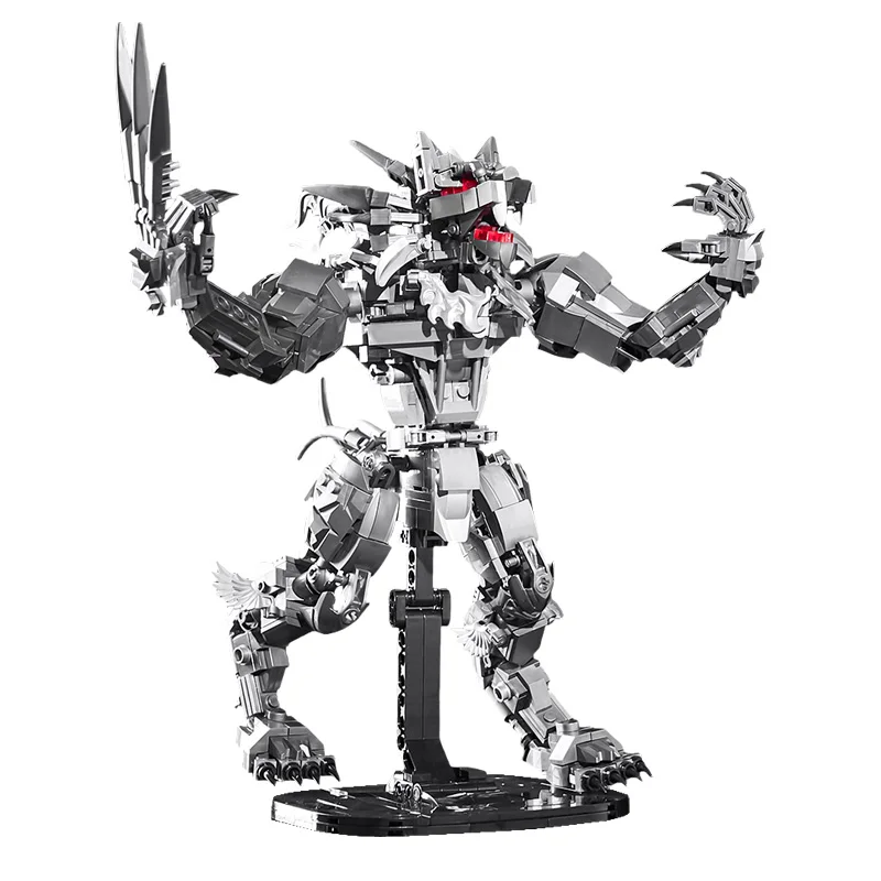Creativo 813 pezzi notte oscura lupo mannaro figurine blocchi di costruzione MOC armatura argentata Mecha Wolfman mattoni giocattoli per bambini ragazzi regalo