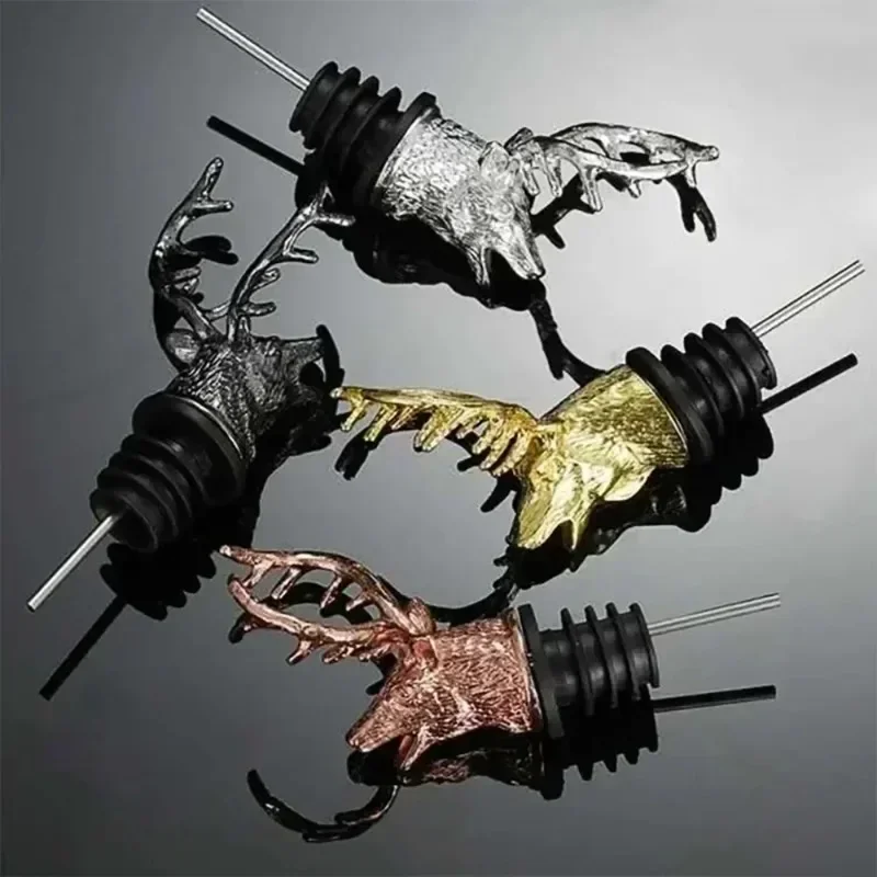 جديد سبائك الزنك الغزلان الأيائل رئيس الفم مدفق نبيذ النبيذ النازع الفضة المدفق بار اكسسوارات موزع للنبيذ 2025 جديد #6