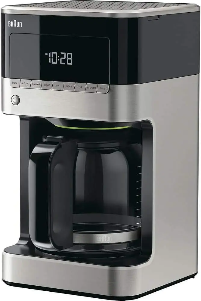 

12 cup Drip Coffee Maker, Black, Flavor Loss Prevention, Programmable Clock,7.9"D x 7.9"W x 14.2"H