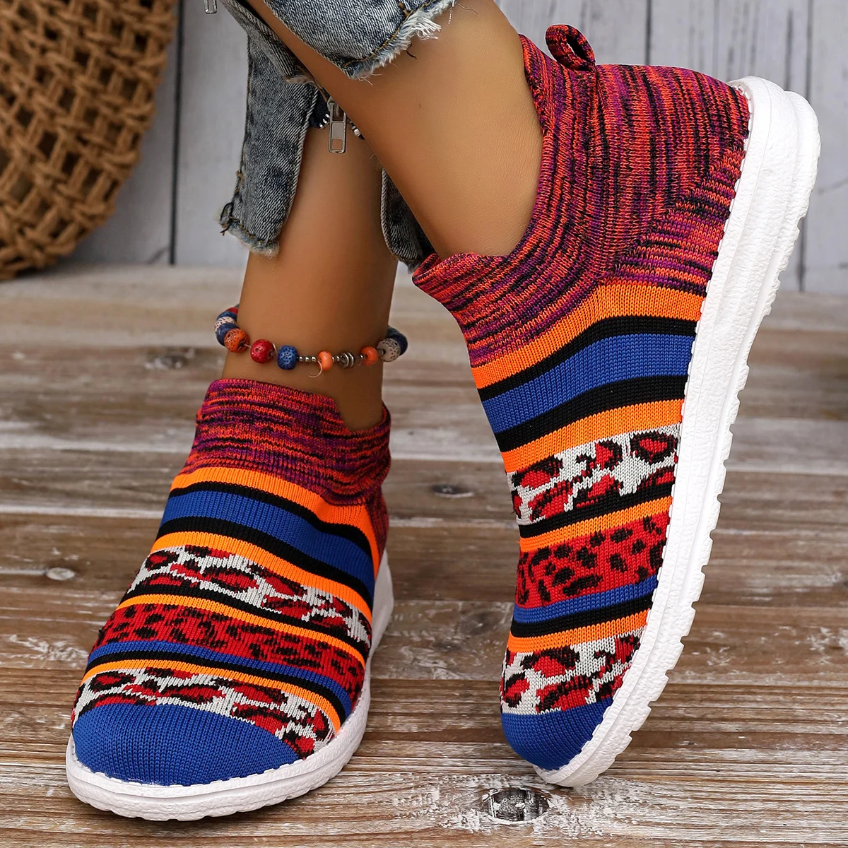 Frauen Turnschuhe lässig gemütlich stricken Walking Designer Schuhe Frauen neuen Trend Mode flache Turnschuhe Frauen Mesh atmungsaktive Slipper