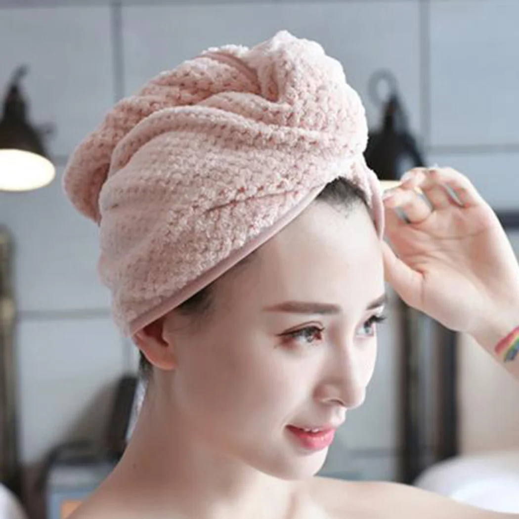 Quick Dry Towel New Quick Dry Head Shower Cap Towel Hair Wrap Soft Microfibre Bath Turban Magic Shower Cap Lady Turban Head Wrap