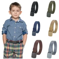 Unisex Kids Military Belt 2.5cm Width Adjustable Automatic Buckle Tactical Nylon Canvas Belt for Children 90cm Outdoor Adventure