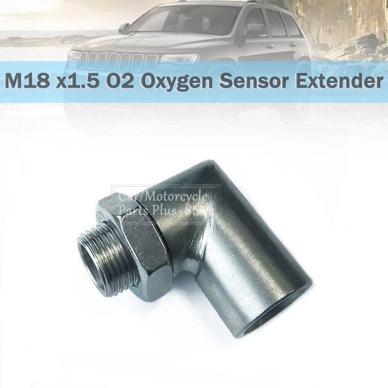 90 Degree M18 X 1.5 O2 Oxygen Sensor Lambda Extender Spacer For Hydrogen Oxygen Sensor Extender Adjustable Silver Universal