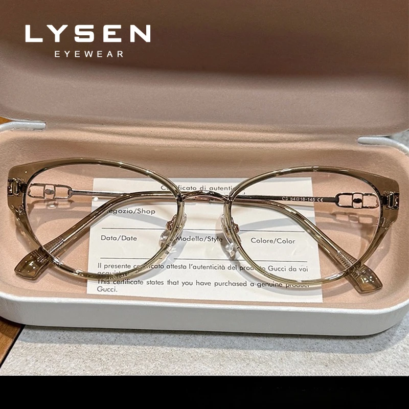 LYSEN موضة فراشة الإطار مكافحة الضوء الأزرق وصفة طبية النظارات البصرية المضادة للإشعاع النساء الرجعية القراءة قصر النظر النظارات