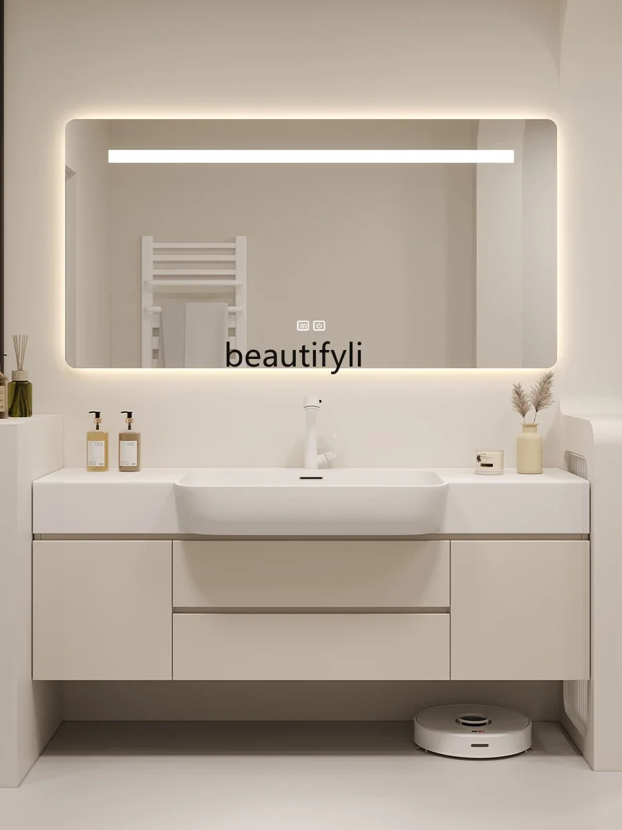 MM45 Kelinai Big Belly Basin Whole Washbin Bathroom Cabinet Combination Small Apartment Bathroom Hand Washing Washbasin