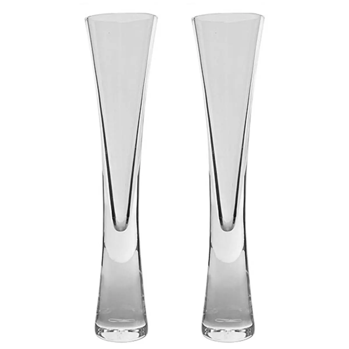 NOCM PDQ Crystal Champagne Flutes - Handleless Glitter Glasses for Weddings and Parties