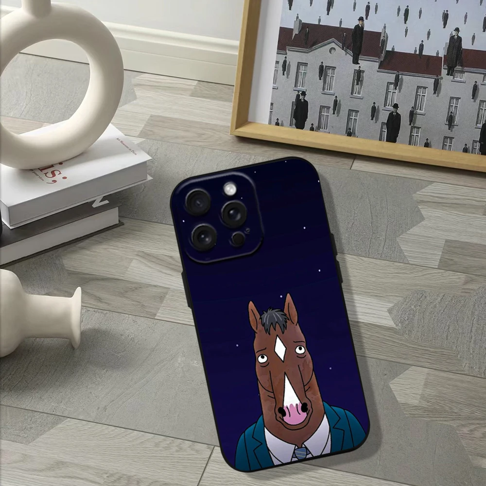 Cartoon B-BoJack Horsemans Phone Case For Samsung S23 S22 ULTRA A22 A71 Black Soft Silicone Cover